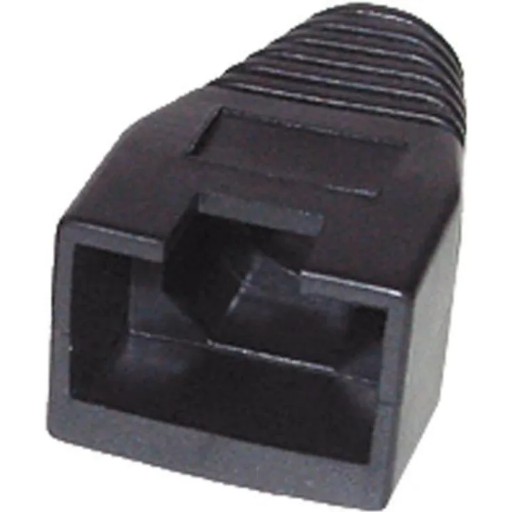 S-CONN maximum connectivity Modularstecker-Netzwerk-Modular Stecker cat.5e cat.6 8polig, 8 Kontakte belegt, geschirmt, vergoldete Kontakte, mit Einführhilfe und Tülle schwarz (72057-S)