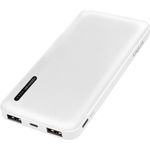 LogiLink PA0257W mobile Powerbank 10000 mAh, Lithium-Polymer, inkl. 2-in-1 Kabel, weiß