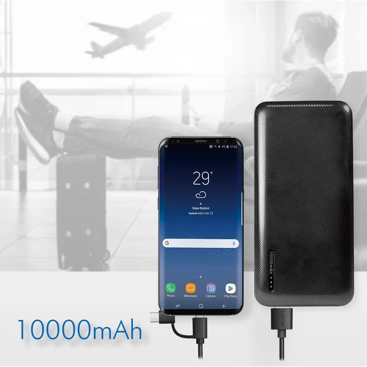 LogiLink PA0257 mobile Powerbank 10000 mAh, Lithium-Polymer, inkl. 2-in-1 Kabel, schwarz – Bild 14