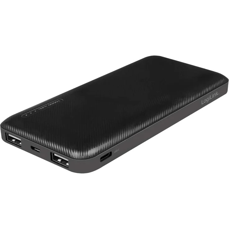 LogiLink PA0257 mobile Powerbank 10000 mAh, Lithium-Polymer, inkl. 2-in-1 Kabel, schwarz – Bild 3