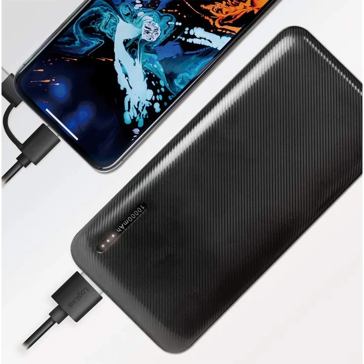 LogiLink PA0257 mobile Powerbank 10000 mAh, Lithium-Polymer, inkl. 2-in-1 Kabel, schwarz – Bild 15