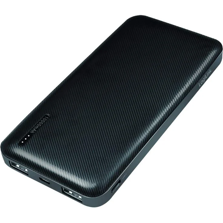 LogiLink PA0257 mobile Powerbank 10000 mAh, Lithium-Polymer, inkl. 2-in-1 Kabel, schwarz – Bild 1