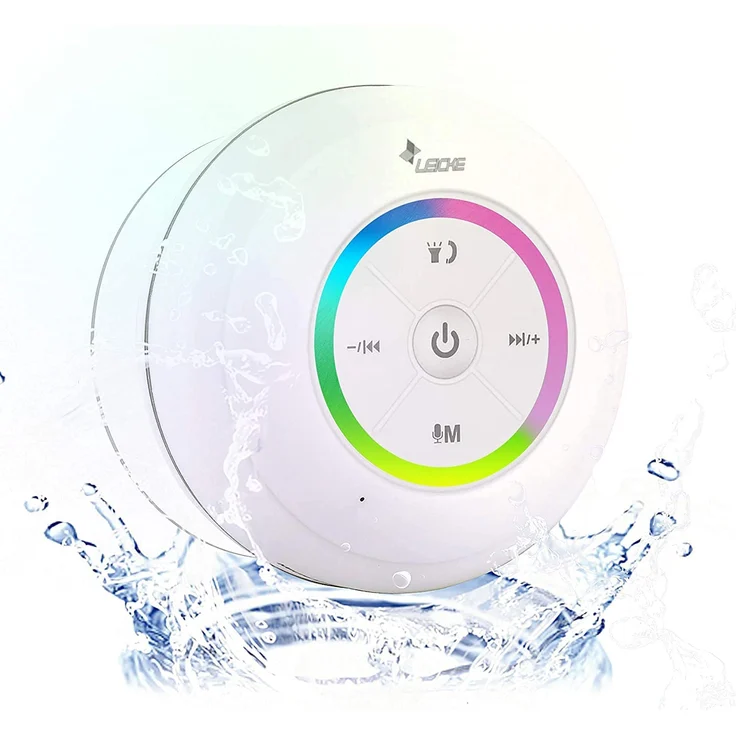 Leicke DJ Roxxx Shower Bluetooth-Lautsprecher, weiß (EP18141) – Bild 1