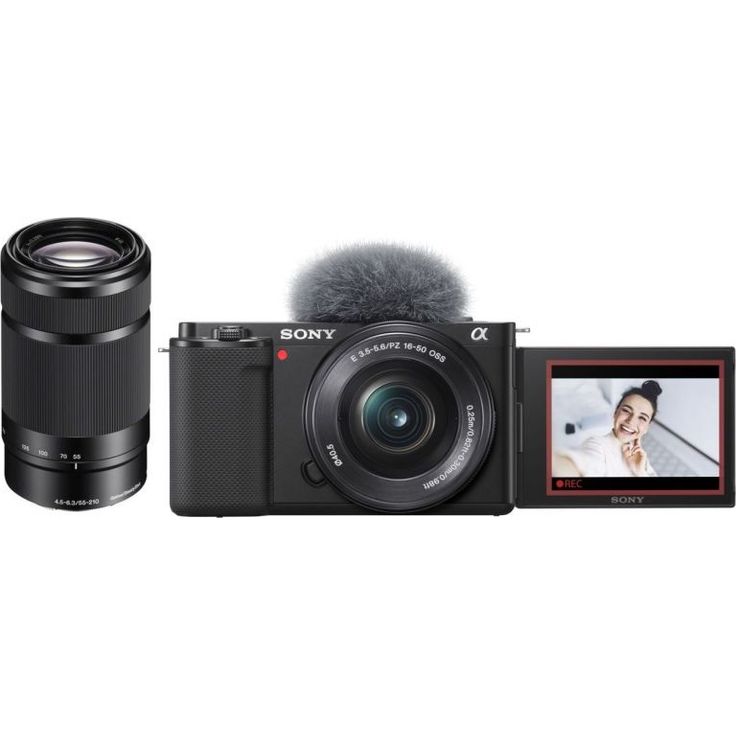 Sony Alpha ZV-E10 Vlog-Systemkamera (24,3 MP, Video: 4K/60 fps, 425 Fokusmessfelder, Wi-Fi, Bluetooth), schwarz + Sony E 16-50mm F3,5-5,6 OSS