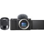 Sony Alpha ZV-E10 Vlog-Systemkamera (24,3 MP, Video: 4K/60 fps, 425 Fokusmessfelder, Wi-Fi, Bluetooth), schwarz + Sigma 30mm F1,4 DC DN (C)