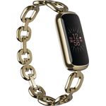 Fitbit Luxe Fitness-Tracker GPS, Damen, Einheitsgröße, Edelstahlgehäuse, Edelstahlarmband, Soft Gold/Peony