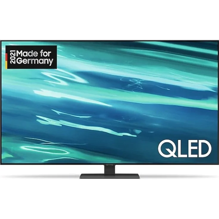 Samsung GQ75Q80AAT 189 cm (75 Zoll) QLED Smart TV (Ultra HD, HDR, Direct LED) Twin-HD-Triple-Tuner (Sat, Antenne, Kabel) Modelljahr 2021 Energieklasse G (DE-Modell) – Bild 1