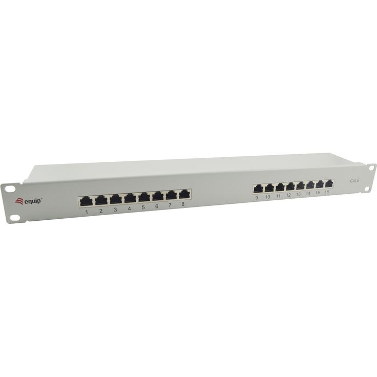 Equip Patchpanel 16x RJ45 Cat6 19'' 1HE grau