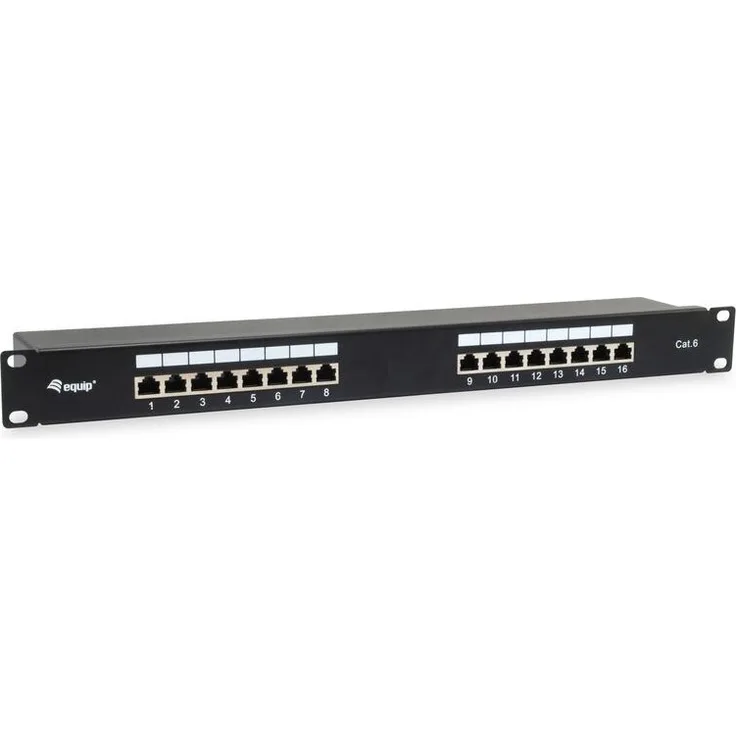 Equip Patchpanel 16x RJ45 Cat6 19'' 1HE schwarz