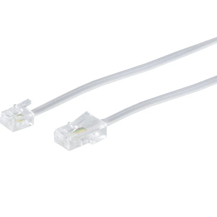 S-CONN maximum connectivity Modularkabel RJ ISDN-Western-Stecker 8-4 auf Western-Stecker 6-4, weiß, 6,0m (70256-W)