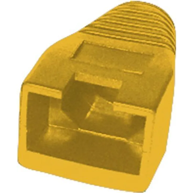 S-CONN maximum connectivity Modularstecker-Netzwerk-Modular Stecker cat.5e cat.6 8polig, 8 Kontakte belegt, geschirmt, vergoldete Kontakte, mit Einführhilfe und Tülle gelb (72057-Y)