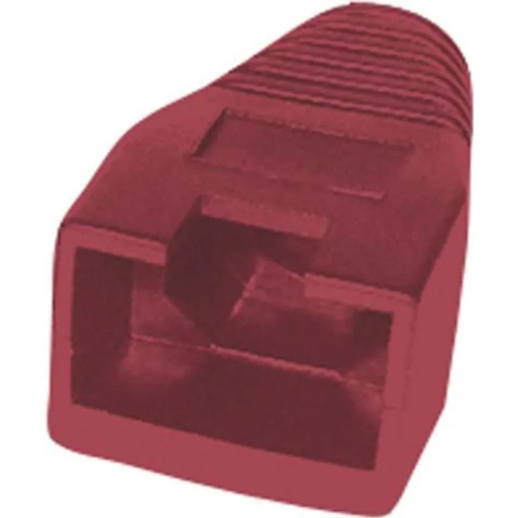 S-CONN maximum connectivity Modularstecker-Netzwerk-Modular Stecker cat.5e cat.6 8polig, 8 Kontakte belegt, geschirmt, vergoldete Kontakte, mit Einführhilfe und Tülle rot (72057-R)