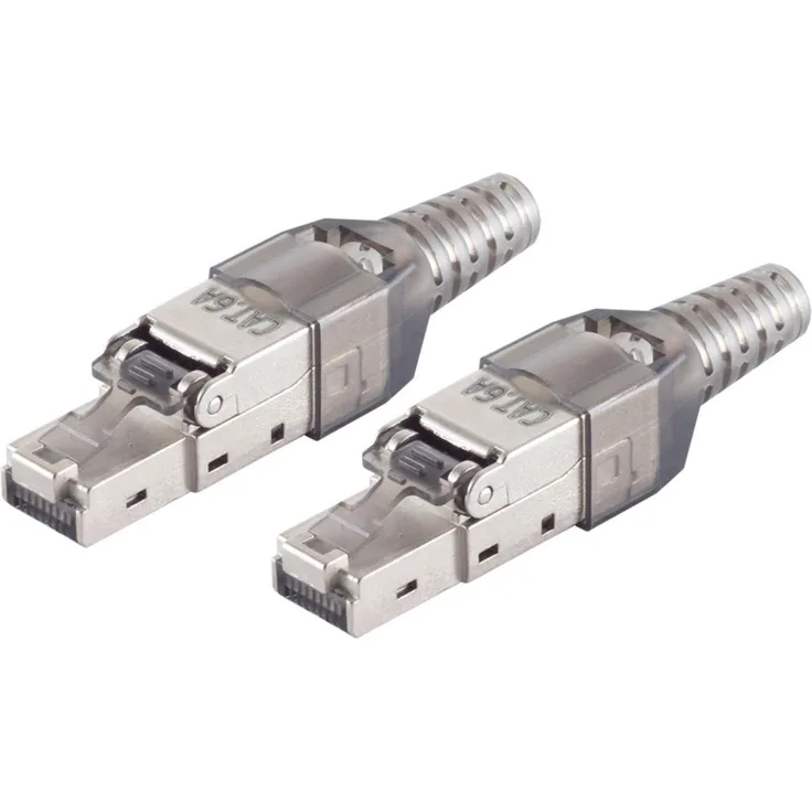 shiverpeaks 2x shiverpeaks-BASIC-S-cat. 6A Tool-less RJ45 Stecker mit Knickschutz geschirmt (BS08-51001-2)