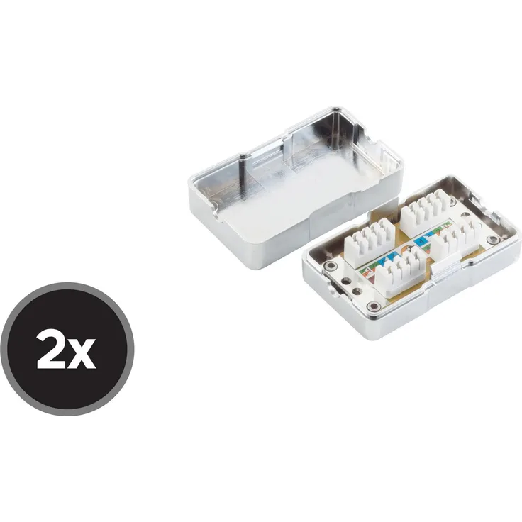 shiverpeaks -BASIC-S-2er SET - Cat. 6 LSA-connection-BOX Netzwerk Verlängerung (BS75001-SET2)