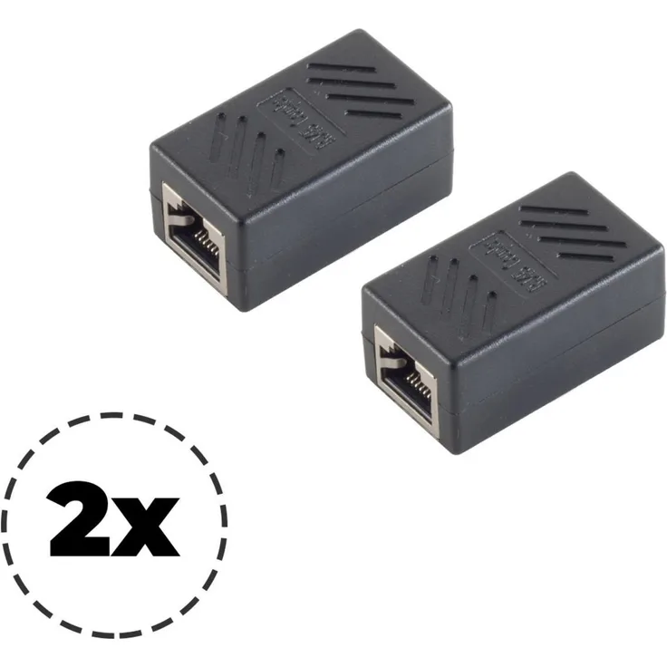 shiverpeaks -BASIC-S-cat. 6A Kabelverbinder Doppelbuchse RJ45 Vollgeschirmt-VE2 (BS08-01041-2)