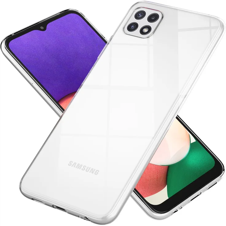 NALIA Silikon Handyhülle, geeignet für Samsung Galaxy A22 5G, Transparent Cover Case Klar
