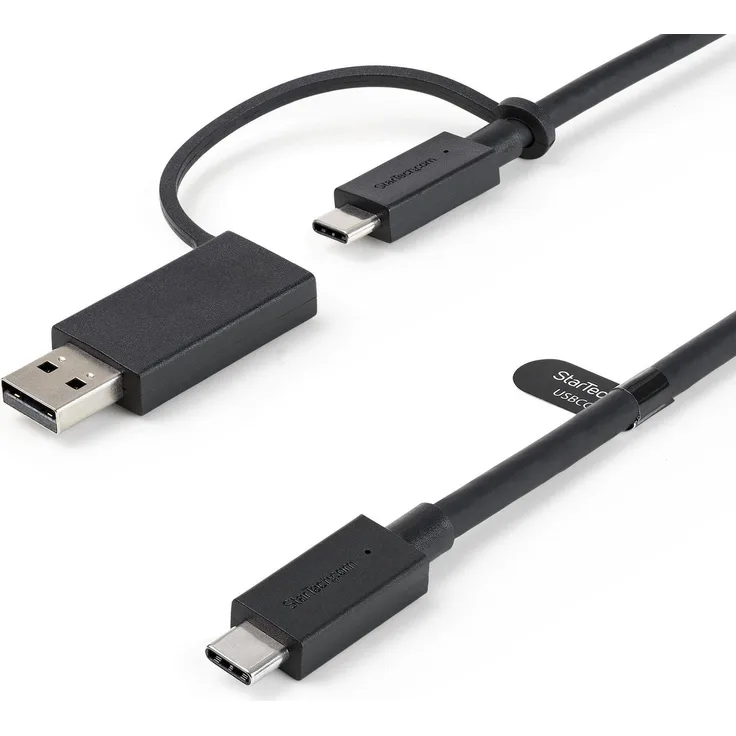 StarTech.com 3ft (1m) USB C Cable w- USB-A Adapter Dongle, Hybrid 2-in-1 USB C Cable w- USB-A - USB-C to USB-C (10Gbps-100W PD), USB-A to USB-C (5Gbps), USB-A Host to USB-C DisplayLink Dock - Ideal for Hybrid Dock (USBCCADP) - USB-Kabel - USB-C (M) bis US
