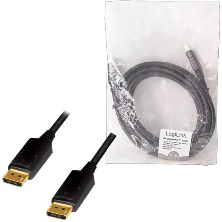 LogiLink DisplayPort-Kabel Stecker an Stecker 4K-60 Hz CCS schwarz 5 m – Bild 4