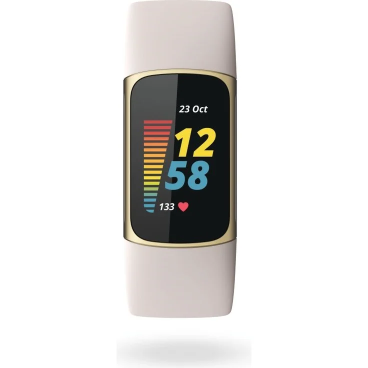 Fitbit Charge 5 Fitness-Tracker GPS, Unisex, Aluminiumgehäuse, Silikonarmband, Lunar White/Soft Gold – Bild 3