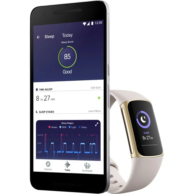 Fitbit Charge 5 Fitness-Tracker GPS, Unisex, Aluminiumgehäuse, Silikonarmband, Lunar White/Soft Gold – Bild 12