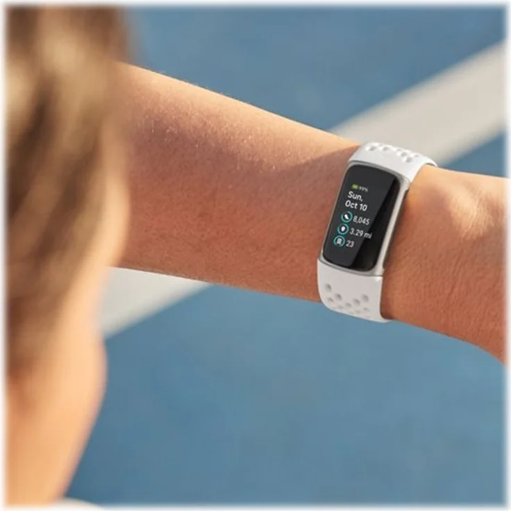 Fitbit Charge 5 Fitness-Tracker GPS, Unisex, Aluminiumgehäuse, Silikonarmband, Lunar White/Soft Gold – Bild 11