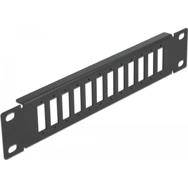 Delock 10 LWL Patchpanel 12 Port für SC Duplex - LC Quad 1 HE schwarz (66802)