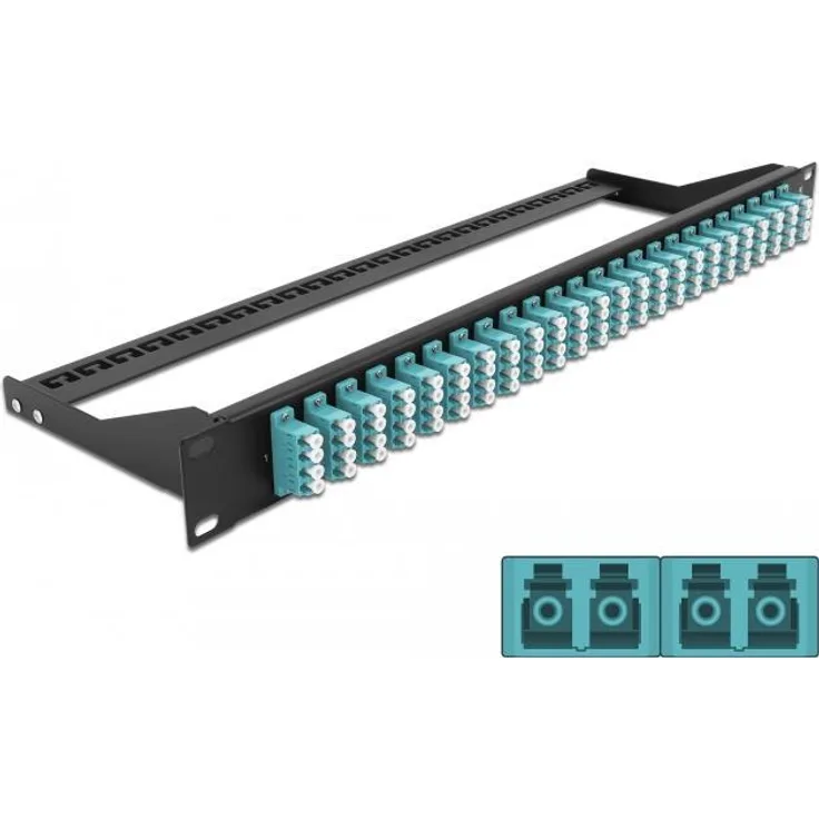 Delock 19 LWL Patchpanel 24 Port LC Quad aqua (43401)