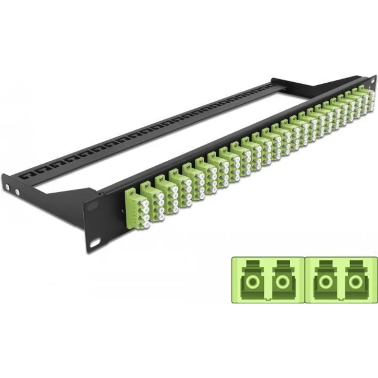Delock 19 LWL Patchpanel 24 Port LC Quad lindgrün (43404)