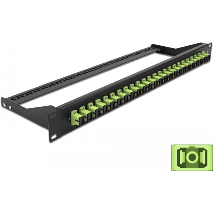 Delock 19 LWL Patchpanel 24 Port SC Simplex lindgrün (43385)
