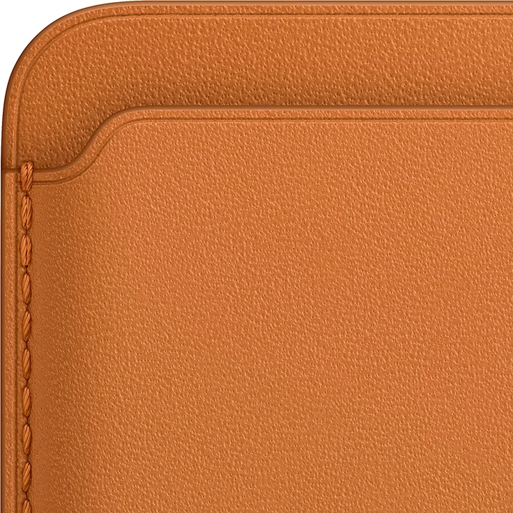 Apple MM0Q3ZM/A Leder Wallet mit MagSafe, geeignet für Apple iPhone 12/13/14, Kartenhalter, Goldbraun – Bild 2
