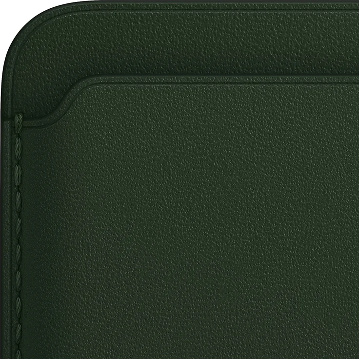Apple MM0X3ZM/A Leder Wallet mit MagSafe, geeignet für Apple iPhone 12/13/14, Kartenhalter, Schwarzgrün – Bild 2