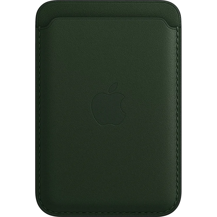 Apple MM0X3ZM/A Leder Wallet mit MagSafe, geeignet für Apple iPhone 12/13/14, Kartenhalter, Schwarzgrün – Bild 1