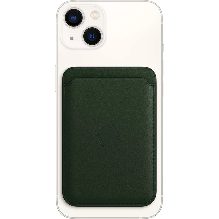 Apple MM0X3ZM/A Leder Wallet mit MagSafe, geeignet für Apple iPhone 12/13/14, Kartenhalter, Schwarzgrün – Bild 3