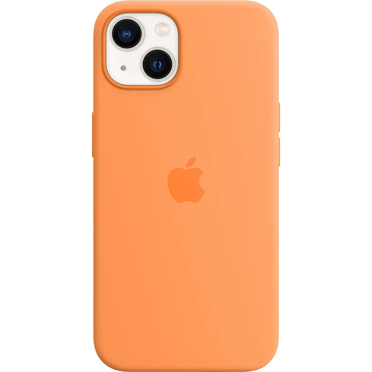 Apple MM243ZM/A Silikon Case mit MagSafe, geeignet für Apple iPhone 13, Gelborange – Bild 1