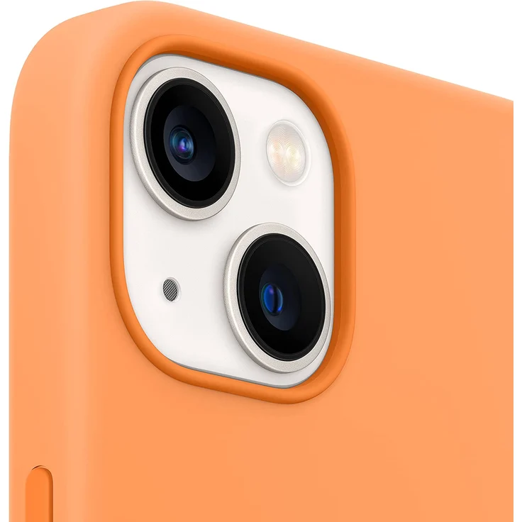 Apple MM243ZM/A Silikon Case mit MagSafe, geeignet für Apple iPhone 13, Gelborange – Bild 3