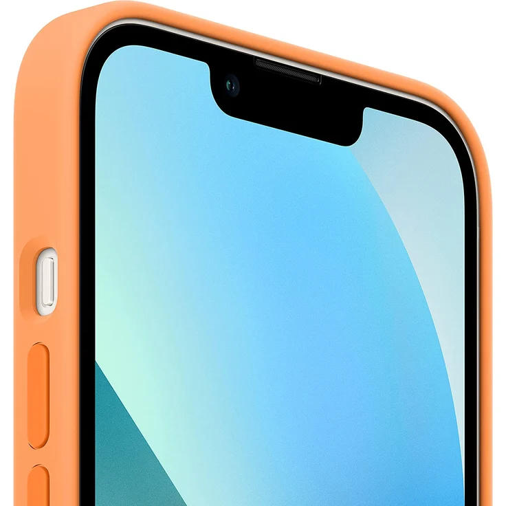 Apple MM243ZM/A Silikon Case mit MagSafe, geeignet für Apple iPhone 13, Gelborange – Bild 2