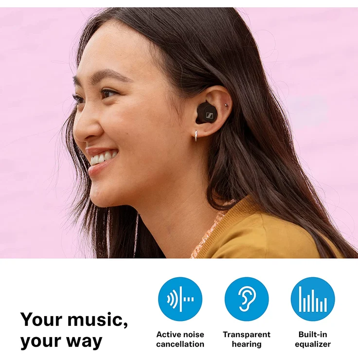 Sennheiser CX Plus True Wireless In-Ear-Kopfhörer mit Active Noise Cancelling, Spritzwassergeschützt, Weiß – Bild 4