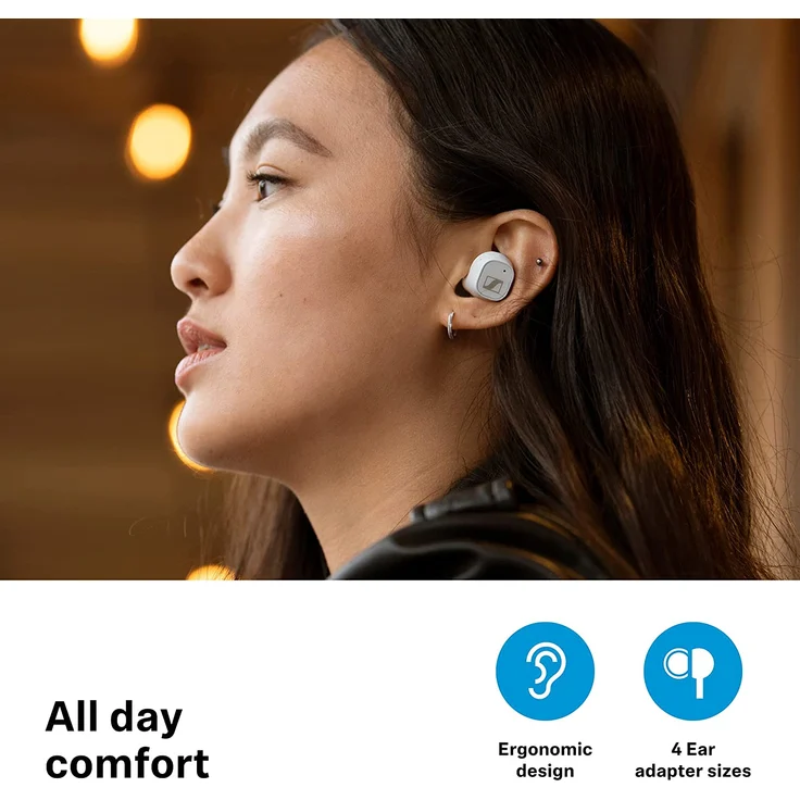 Sennheiser CX Plus True Wireless In-Ear-Kopfhörer mit Active Noise Cancelling, Spritzwassergeschützt, Weiß – Bild 6