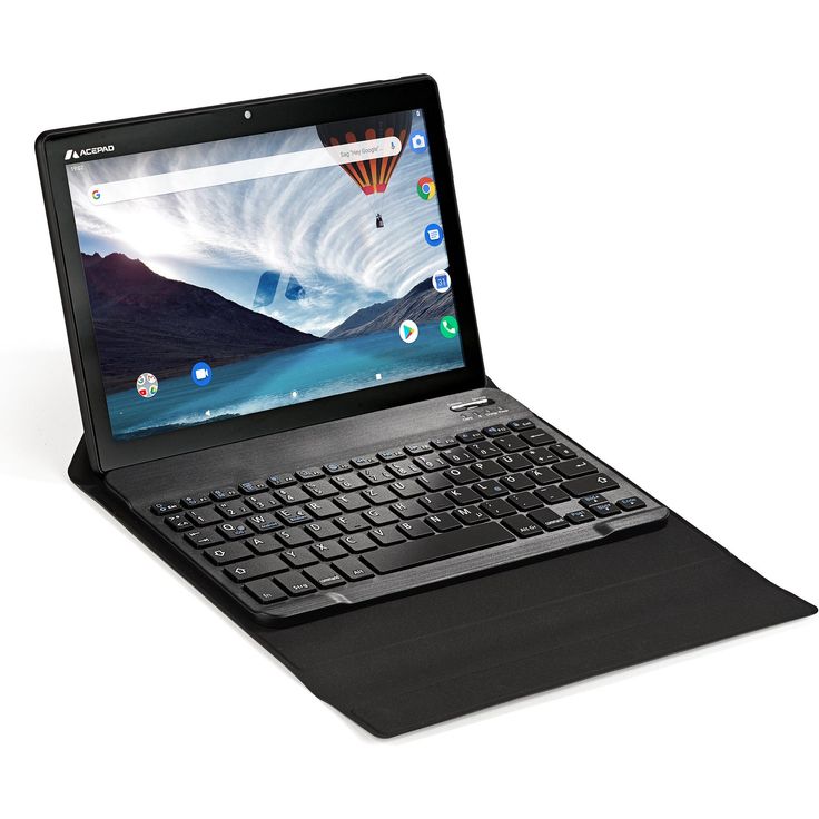 Acepad A140T Tablet Full-HD-Auflösung 10,1 Zoll, LTE-Tablet, Octa-Core, 3 GB RAM, 64 GB Speicher, Android, schwarz, mit Bluetooth-Tastaturtasche FLEXI