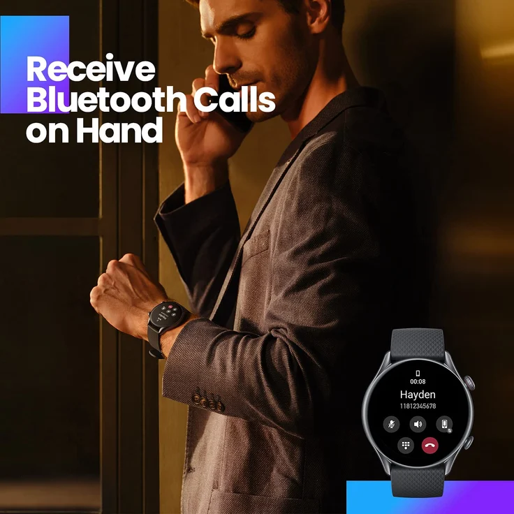 Amazfit GTR 3 PRO Smartwatch Unisex, Aluminiumgehäuse, Silikonarmband, Infinite Black – Bild 7
