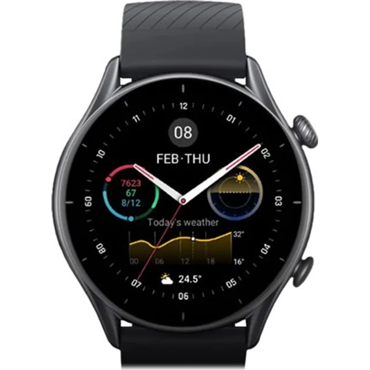 Amazfit GTR 3 Smartwatch Unisex, Aluminiumgehäuse, Silikonarmband, Thunder Black – Bild 5