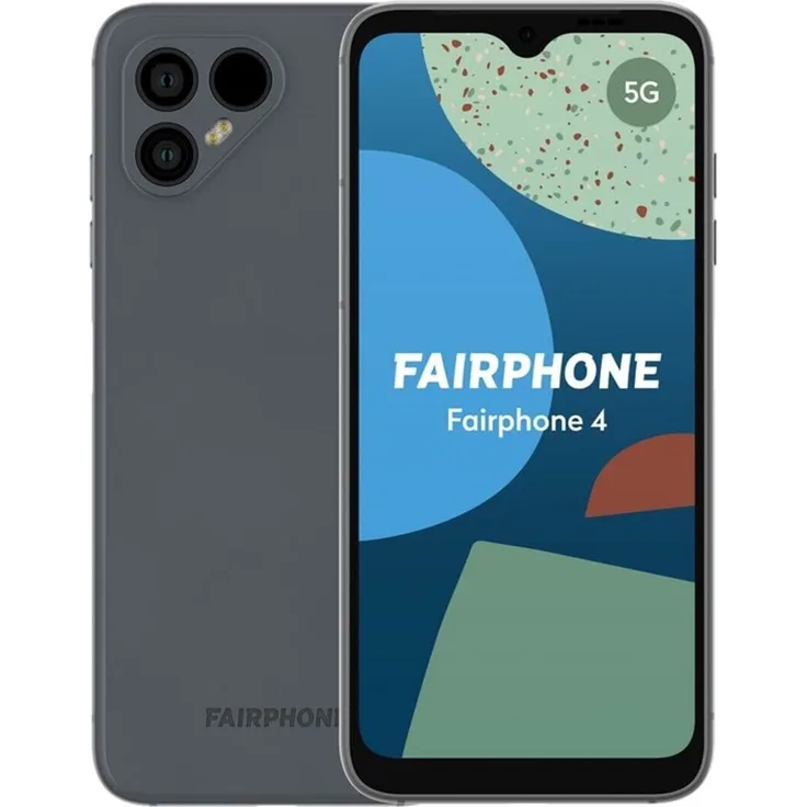 Fairphone 4 Smartphone 16cm (6,3 Zoll) IPS-Display, 256GB interner Speicher, 8GB RAM, Dual-SIM, Android 11, Grau