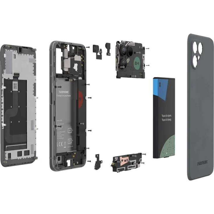 Fairphone 4 Smartphone 16cm (6,3 Zoll) IPS-Display, 128GB interner Speicher, 6GB RAM, Dual-SIM, Android 11, Grau – Bild 8