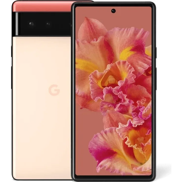 Google Pixel 6 5G Smartphone 6,4 Zoll OLED-Display 128GB interner Speicher, 8GB RAM, Dual-SIM, Android 12, Kinda Coral