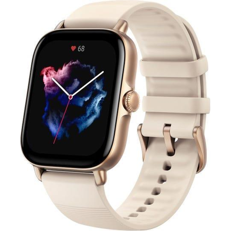 Amazfit GTS 3 Smartwatch Unisex, Aluminiumgehäuse, Kunststoffarmband, Ivory White – Bild 2