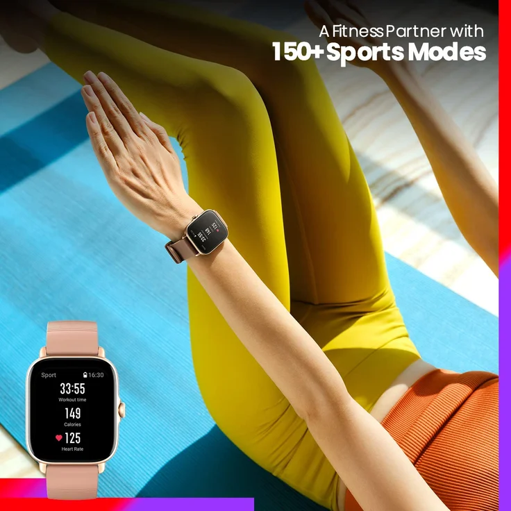 Amazfit GTS 3 Smartwatch Unisex, Aluminiumgehäuse, Kunststoffarmband, Ivory White – Bild 10