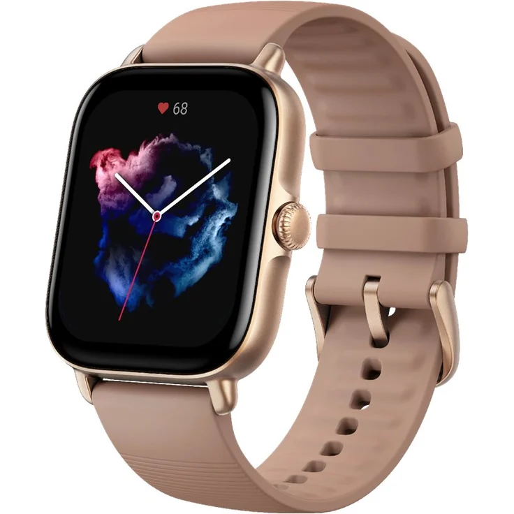 Amazfit GTS 3 Smartwatch Unisex, Aluminiumgehäuse, Kunststoffarmband, Terra Rosa – Bild 4