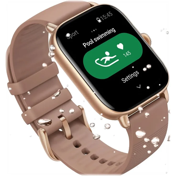 Amazfit GTS 3 Smartwatch Unisex, Aluminiumgehäuse, Kunststoffarmband, Terra Rosa – Bild 2