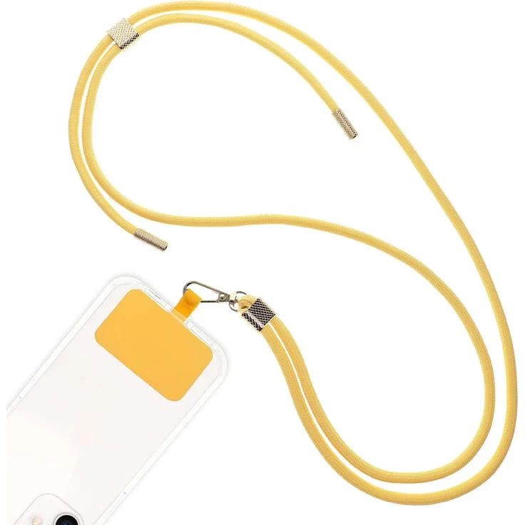 4smarts Universale Handykette Schlüsselband Halskette mit Handy-Pad zum Umhängen, Handyband kompatibel mit jeder Hülle & Flip Tasche mit Vollschutzrahmen - Gelb (467701)