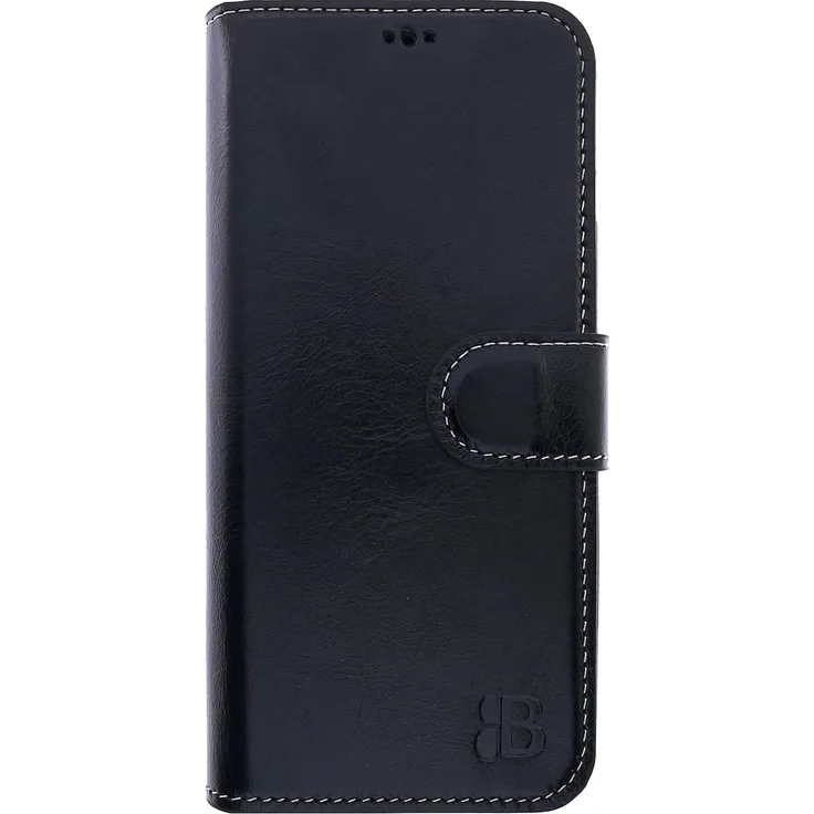 Samsung Galaxy A52 Handyhülle - Wallet ID - Leder Handytasche mit Kartenfächer in Schwarz